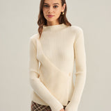 Abrikoso Slim Fit Mock Neck Knit Shirt