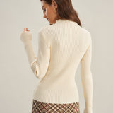 Abrikoso Slim Fit Mock Neck Knit Shirt