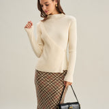 Abrikoso Slim Fit Mock Neck Knit Shirt