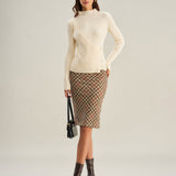 Abrikoso Slim Fit Mock Neck Knit Shirt