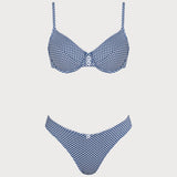 Blue Plaid Padded Bikini Set