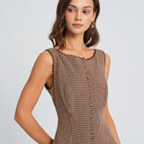 Lace-Trimmed Ribbed Mini Dress