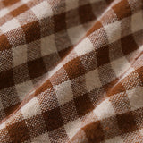 Rudos Plaid Šifono Marškiniai