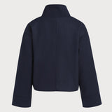 Blue One-Button Loose Jacket