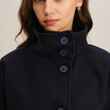 Blue One-Button Loose Jacket