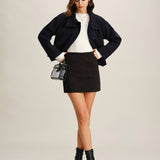 Blue One-Button Loose Jacket