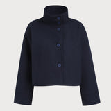 Blue One-Button Loose Jacket