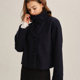 Blue One-Button Loose Jacket