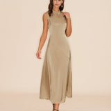 Apricot Ruffles Midi Dress
