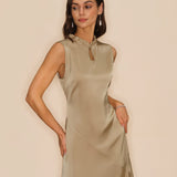 Apricot Ruffles Midi Dress