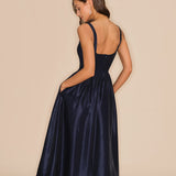 Blue A-Line Midi Dress