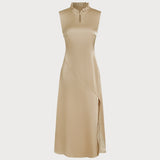 Apricot Ruffles Midi Dress