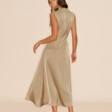 Apricot Ruffles Midi Dress