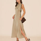 Apricot Ruffles Midi Dress