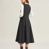 Pilkas Tweed Midi Suknelė Be Rankovių