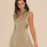 Apricot Ruffles Midi Dress