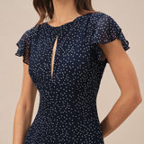Elegantiška Mėlyna Midi Suknelė
