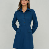 Blue A-Line Mini Dress