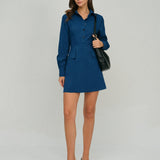 Blue A-Line Mini Dress