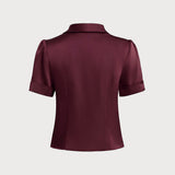 Bordo Satin Blouse