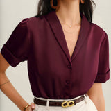 Bordo Satin Blouse
