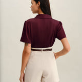 Bordo Satin Blouse
