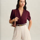 Bordo Satin Blouse