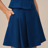 Blue A-Line Mini Skirt